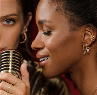 Single earring Rue des Mille Woman Stardust Magnetica in Silver Zirconia EARZ-010 AU - EARZ-010 AU